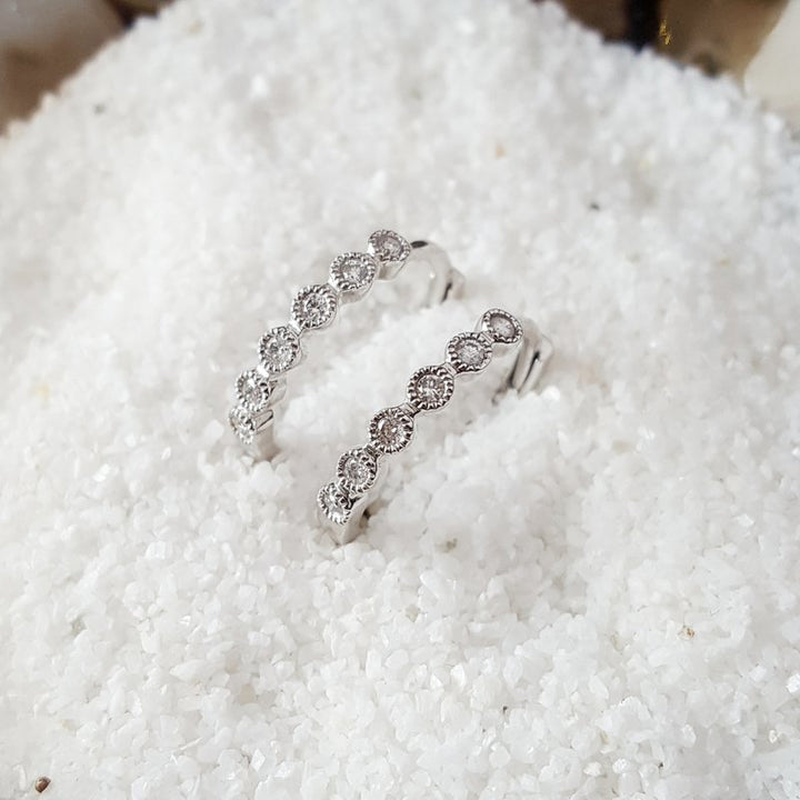 Sami Fine Jewelry Milgrain Mini Hoops 151591