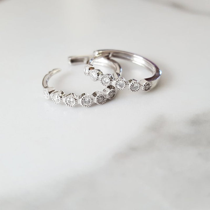 Sami Fine Jewelry Milgrain Mini Hoops