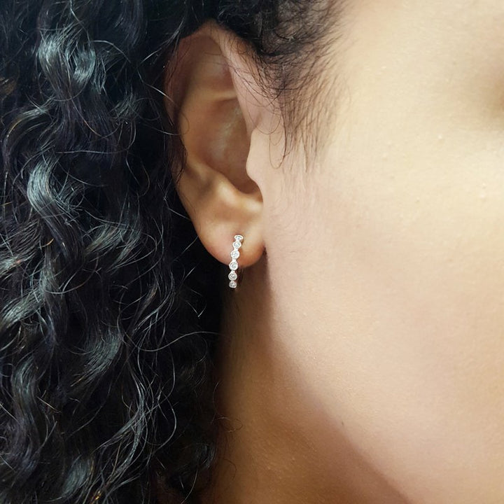 Sami Fine Jewelry Milgrain Mini Hoops