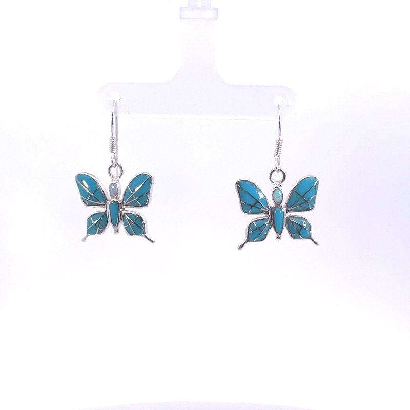 Arizona Turquoise and Inlaid Jewelry Elegant Butterfly Earrings