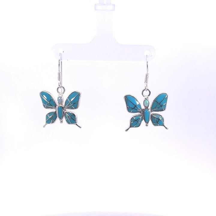 Arizona Turquoise and Inlaid Jewelry Elegant Butterfly Earrings