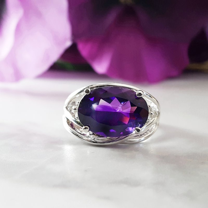  Arizona Amethyst Gold Jewelry Bold Oval Amethyst Ring 363577