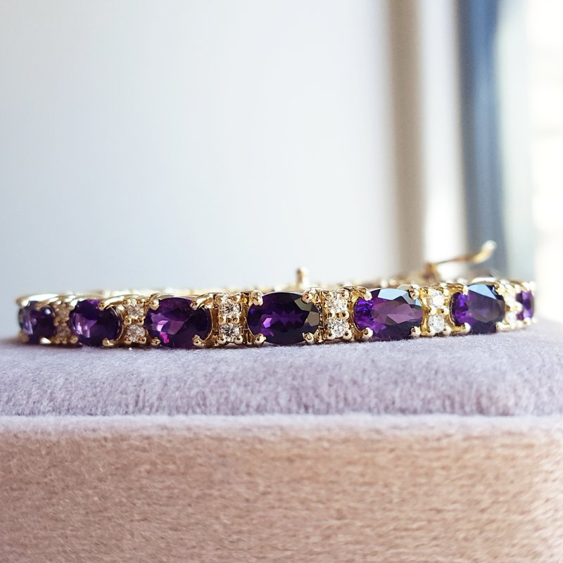Brazilian Amethyst Oval Tennis Bracelet