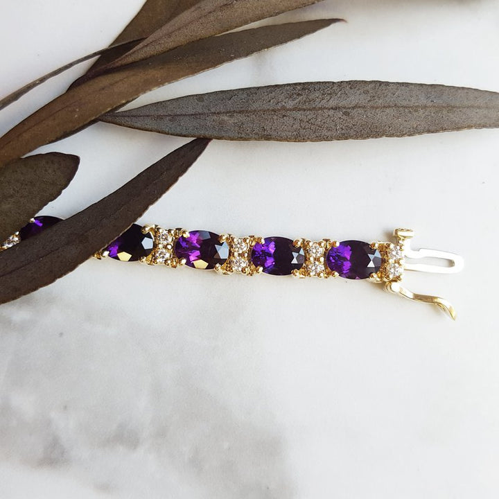 Brazilian Amethyst Oval Tennis Bracelet