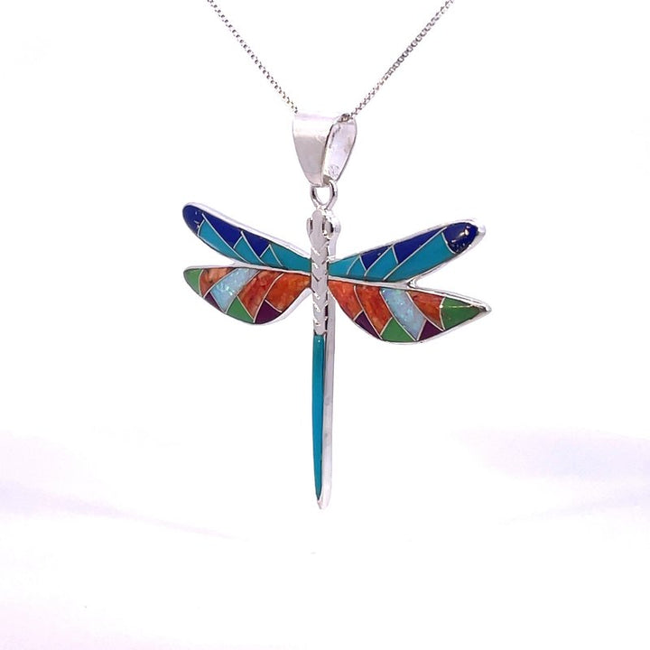 Arizona Turquoise and Inlaid Jewelry Arizona Turquoise and Inlay Dragonfly Pendant