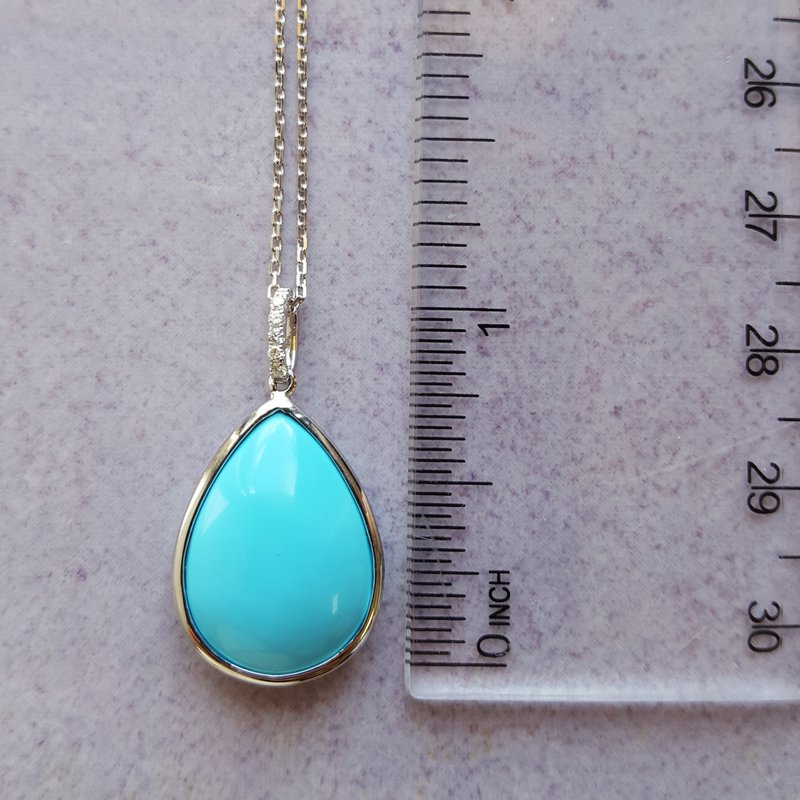 Pear Cabochon Turquoise Pendant