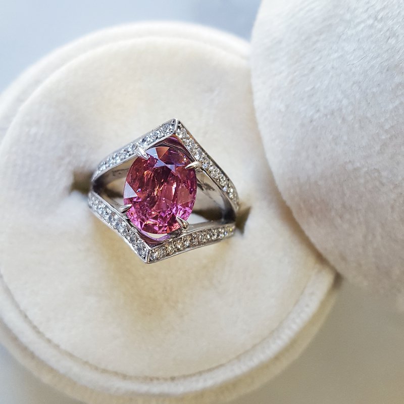 Luxury by Rene Hernandez Magenta Tourmaline Split Shank Ring