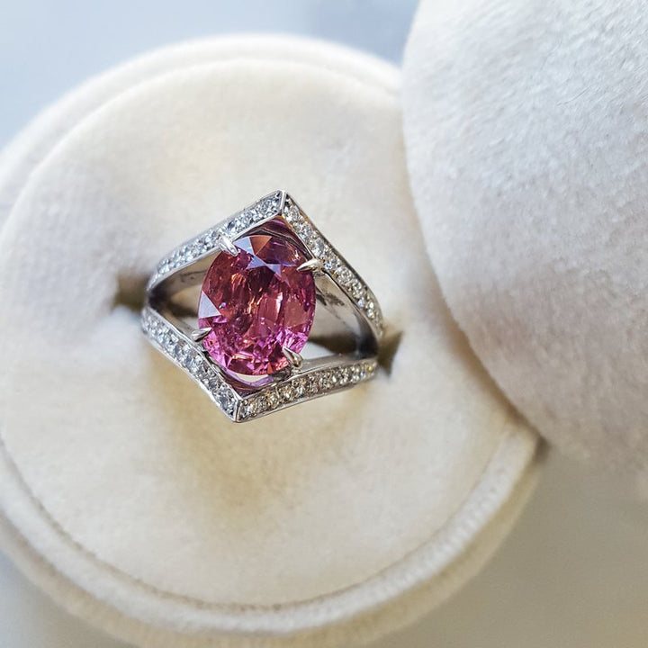 Luxury by Rene Hernandez Magenta Tourmaline Split Shank Ring