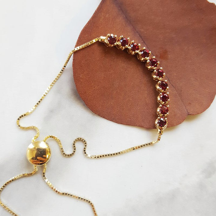 Arizona Anthill Garnet Gold Jewelry Bolo Bracelet