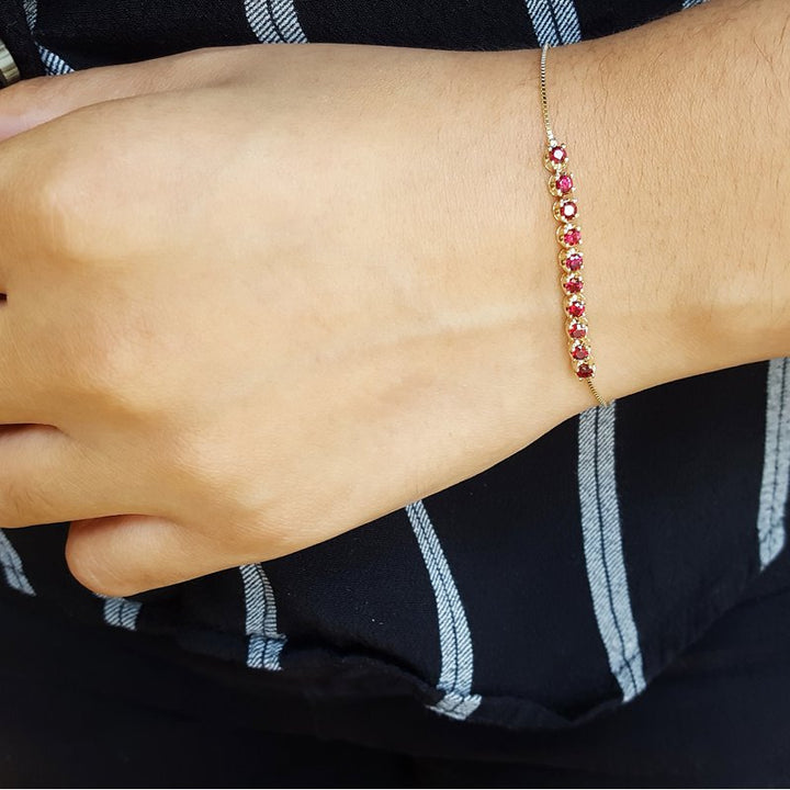 Arizona Anthill Garnet Gold Jewelry Bolo Bracelet
