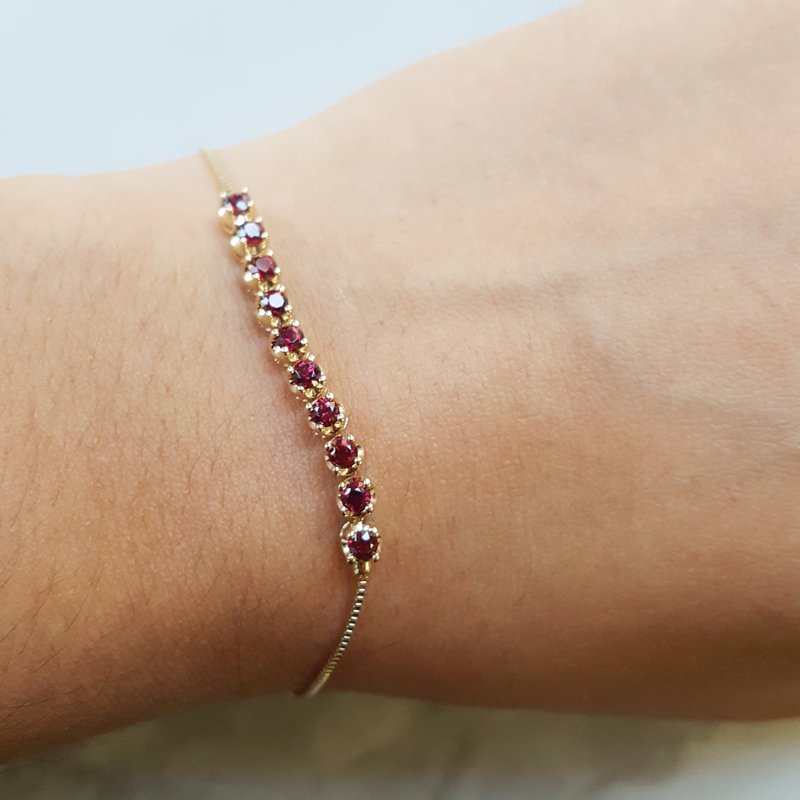 Arizona Anthill Garnet Gold Jewelry Bolo Bracelet