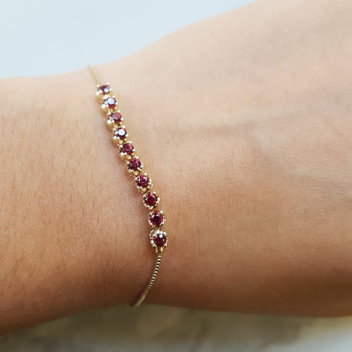 Arizona Anthill Garnet Gold Jewelry Bolo Bracelet
