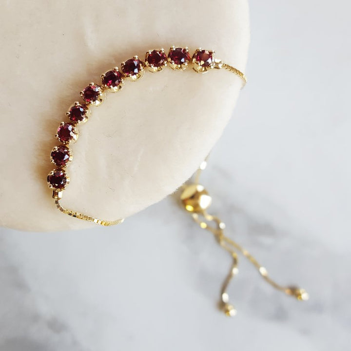Arizona Anthill Garnet Gold Jewelry Bolo Bracelet