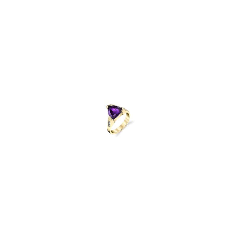 Amethyst Trillion Cut Asymmetrical Ring