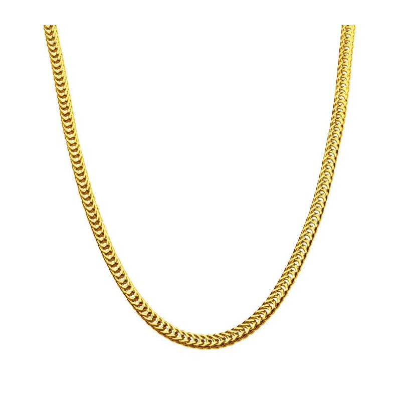 INOX Jewelry 6mm 18K Gold IP Foxtail Chain Necklace
