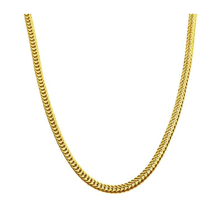 INOX Jewelry 6mm 18K Gold IP Foxtail Chain Necklace