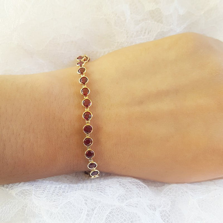 Arizona Anthill Garnet Gold Jewelry Arizona Garnet Bezel Bracelet