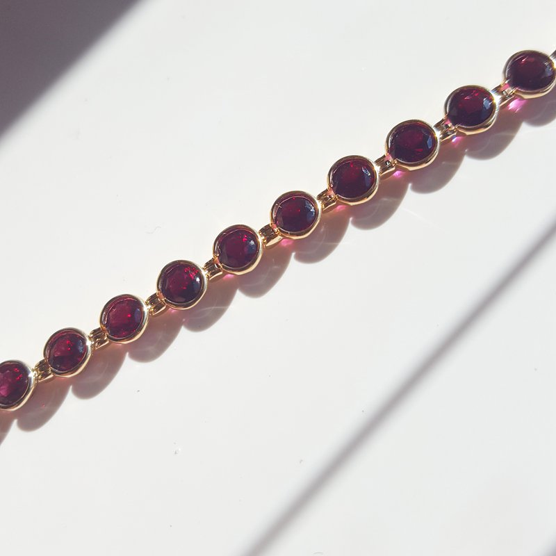 Arizona Anthill Garnet Gold Jewelry Arizona Garnet Bezel Bracelet