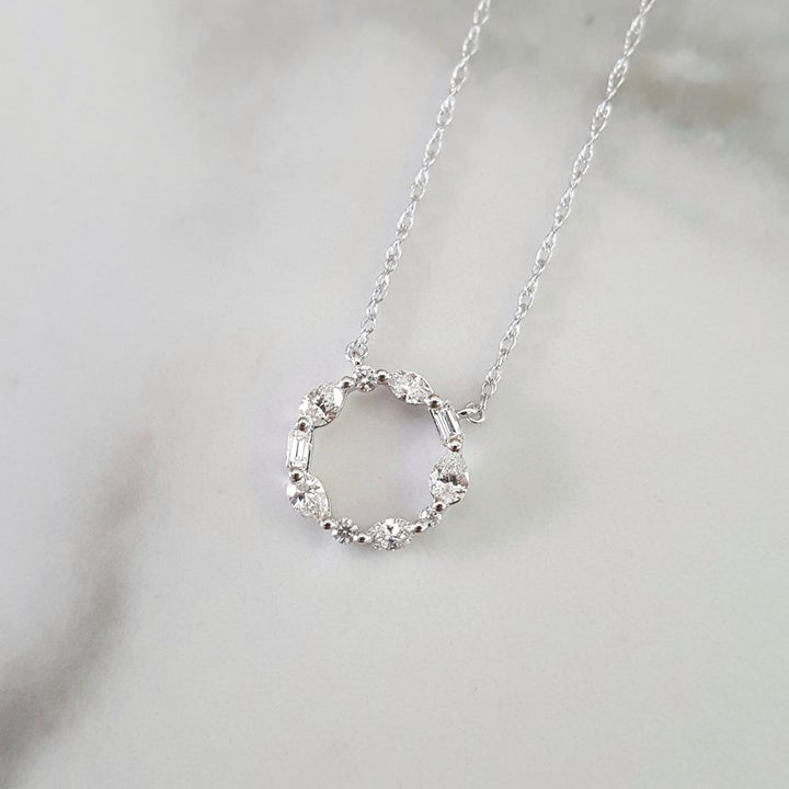 Gems One Diamond Wreath Eternity Circle Pendant In 14k White Gold (1/4 Ctw) PD32331-4WB