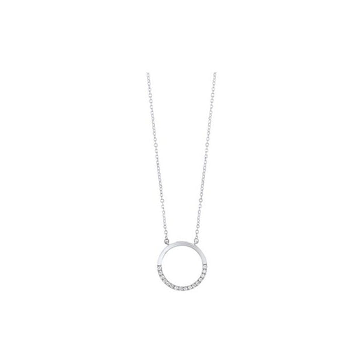 Gems One Diamond Pave Half-Eternity Circle Pendant