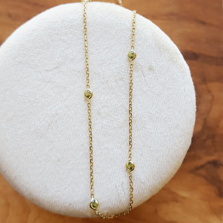 Arizona Peridot Gold Jewelry Stationed Adjustable Peridot Necklace 370656