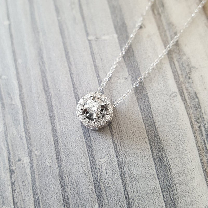 Sami Fine Jewelry True Reflections Halo Necklace 121370 diamondhalopend