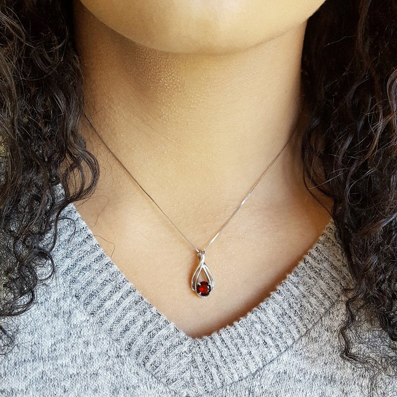Arizona Anthill Garnet Gold Jewelry Swoop Pendant