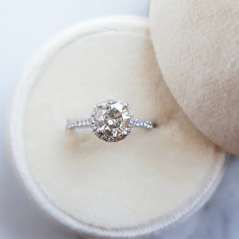  Sami Fine Jewelry Champagne Engagement Ring  020724 - Sami Fine Jewelry
