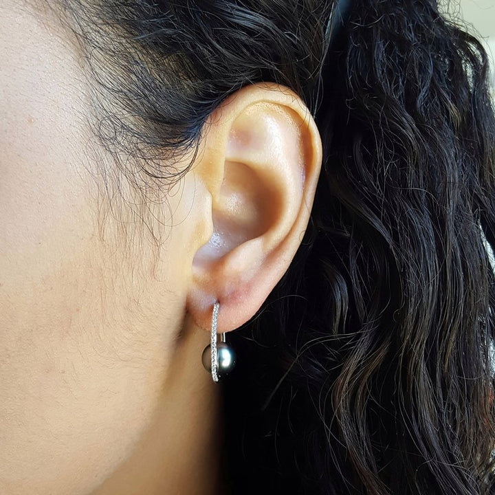Tahitian Pearl Hoop Earrings