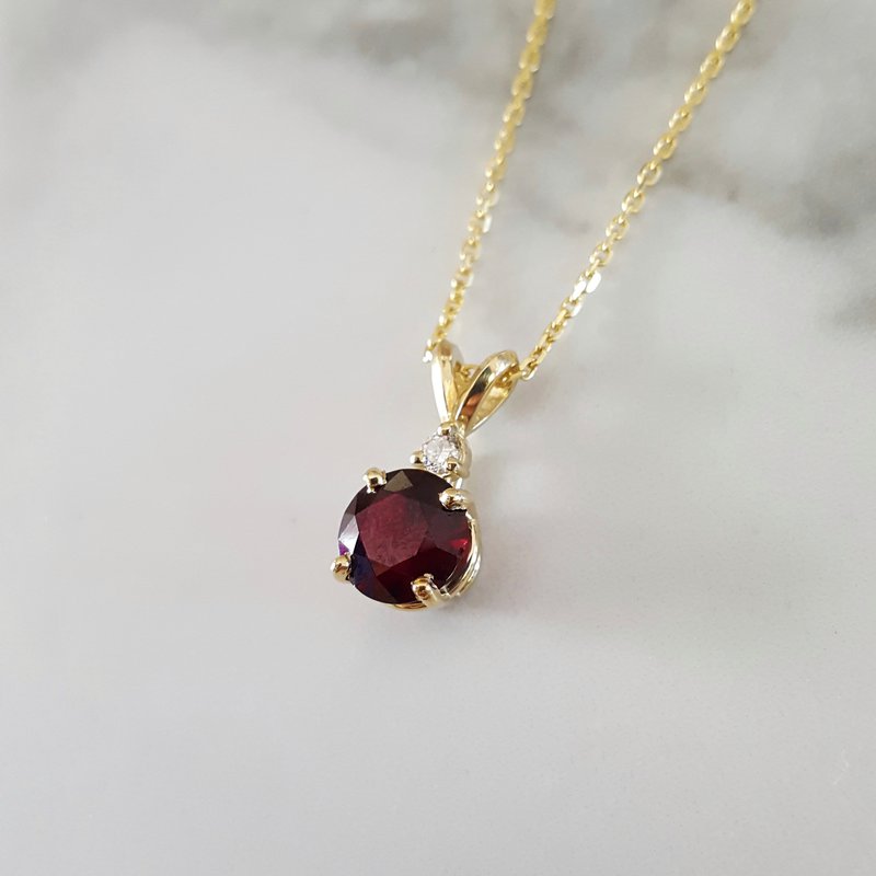 Arizona Anthill Garnet Gold Jewelry Brilliant Cut Gold Garnet Pendant