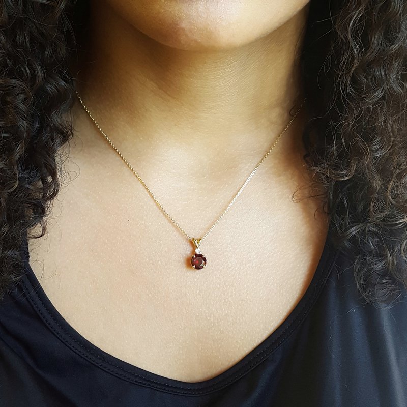 Arizona Anthill Garnet Gold Jewelry Brilliant Cut Gold Garnet Pendant