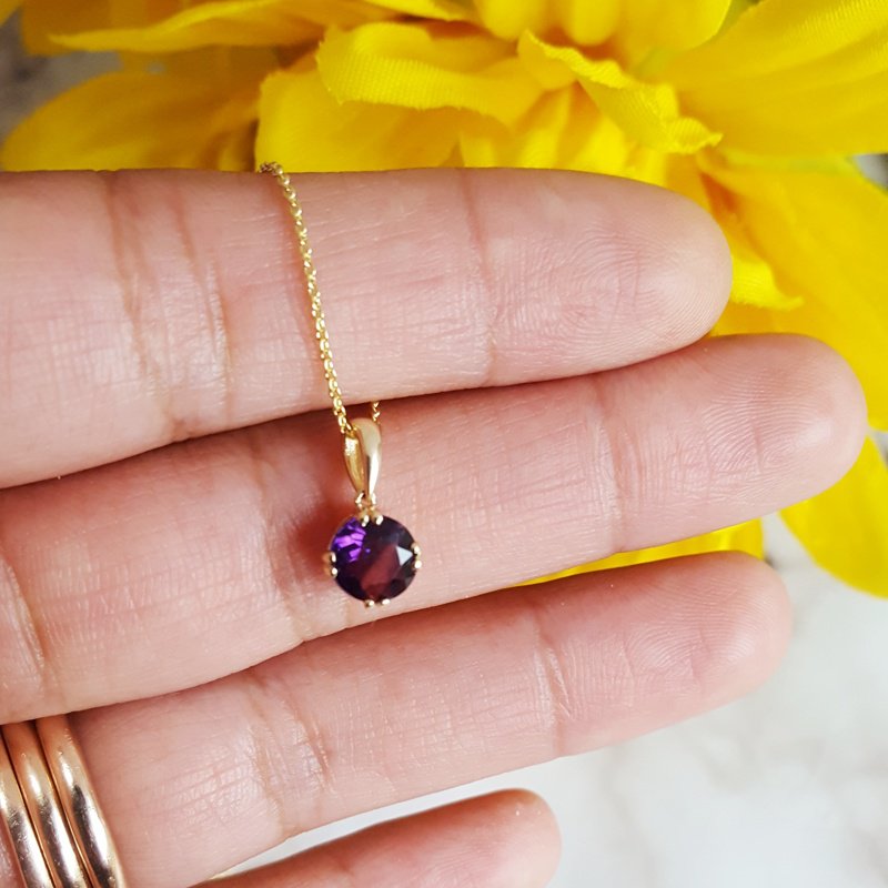  Arizona Amethyst Gold Jewelry Round Arizona Amethyst Pendant 362773