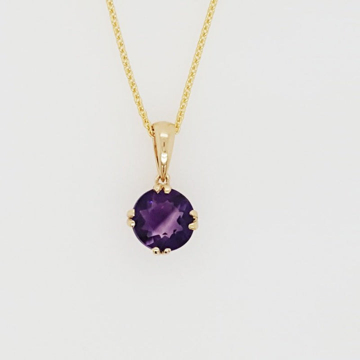 Arizona Amethyst Gold Jewelry Round Arizona Amethyst Pendant