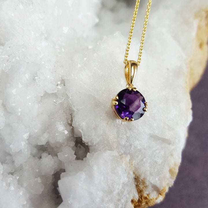 Arizona Amethyst Gold Jewelry Round Arizona Amethyst Pendant