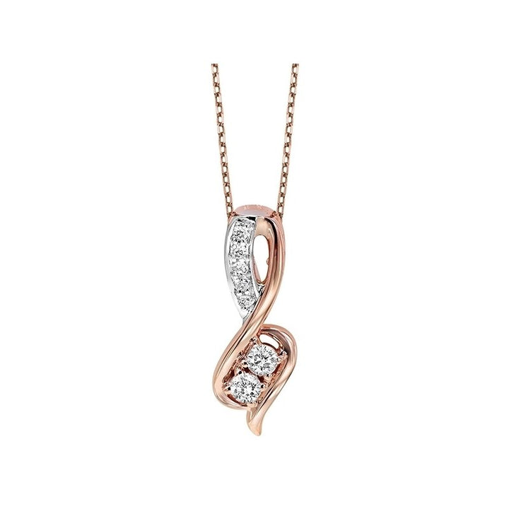  Gems One Diamond Anniversary 2-Stone Infinity Pendant Necklace In 14k Two-Tone Gold (1/2 Ctw) TWO1015-50-4PWC - Sami Fine Jewelry