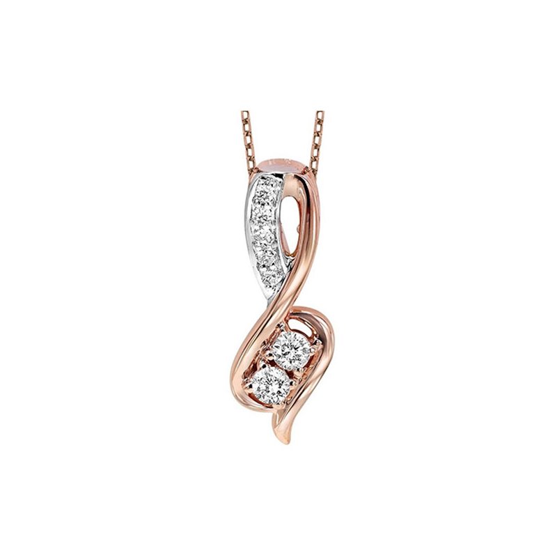 Gems One Diamond Anniversary 2-Stone Infinity Pendant Necklace In 14k Two-Tone Gold (1/2 Ctw)