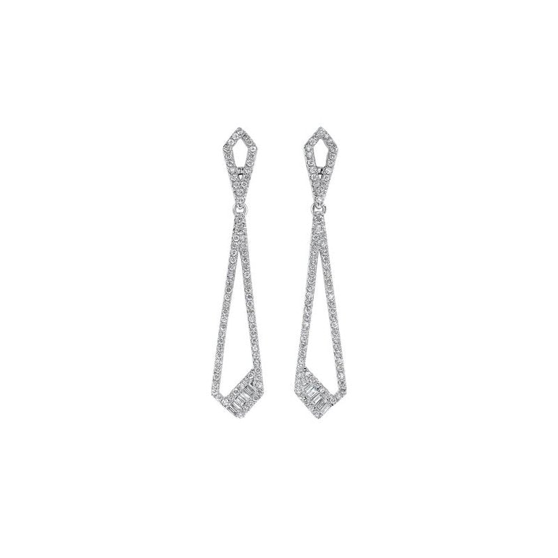  Gems One Diamond Modern Geometric Dangle Earrings In 14k White Gold (3/4 Ctw) ER10502-4WC - Sami Fine Jewelry