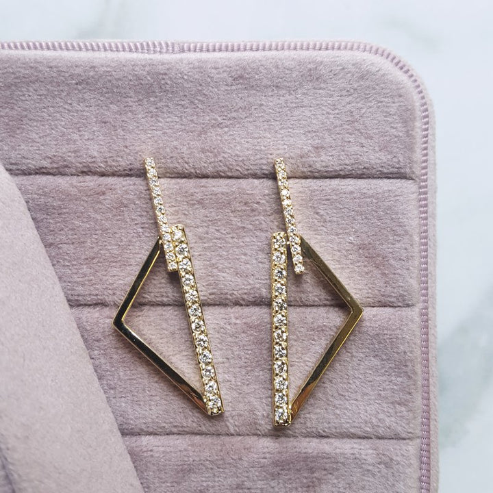 Luxury by Rene Hernandez Geometric Diamond Earrings