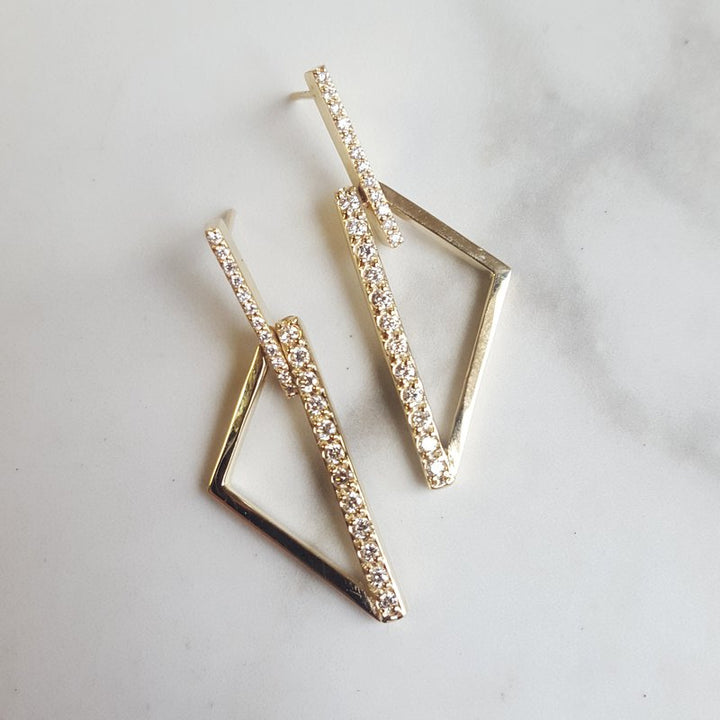 Luxury by Rene Hernandez Geometric Diamond Earrings 152147