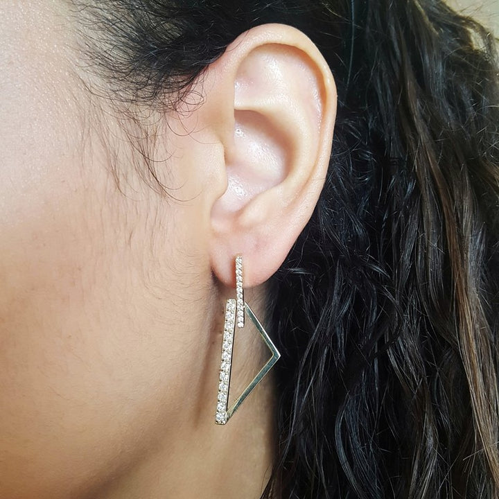 Luxury by Rene Hernandez Geometric Diamond Earrings
