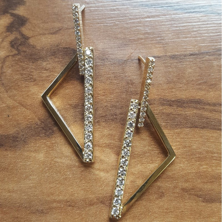 Luxury by Rene Hernandez Geometric Diamond Earrings