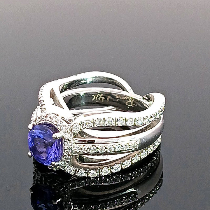 Luxury by Rene Hernandez Tanzanite Trio Shank Ring