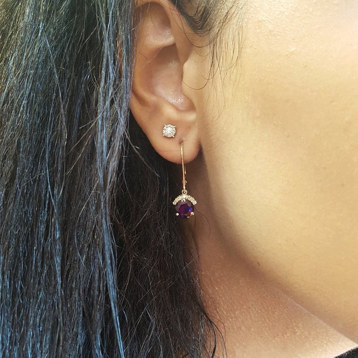 Arizona Amethyst Gold Jewelry Sunrise Dangle Earrings