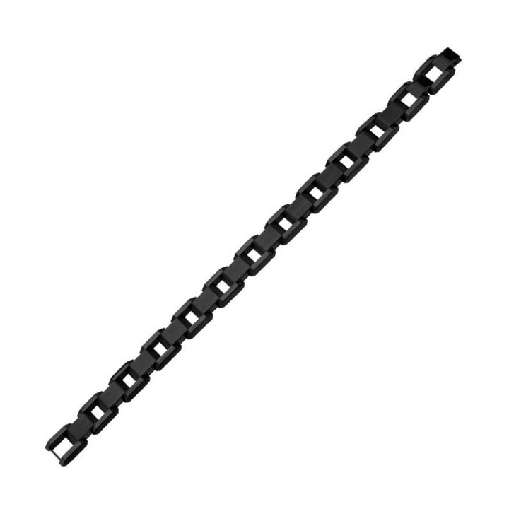 INOX Jewelry Matte Black IP Link Bracelet