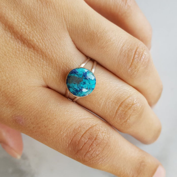Arizona Turquoise and Inlaid Jewelry Arizona Chrysocolla Silver Ring