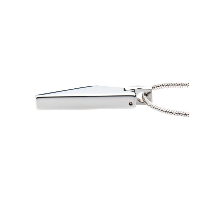 INOX Jewelry Tungsten Carbide Beveled ID Tag Pendant with Steel Snake Chain