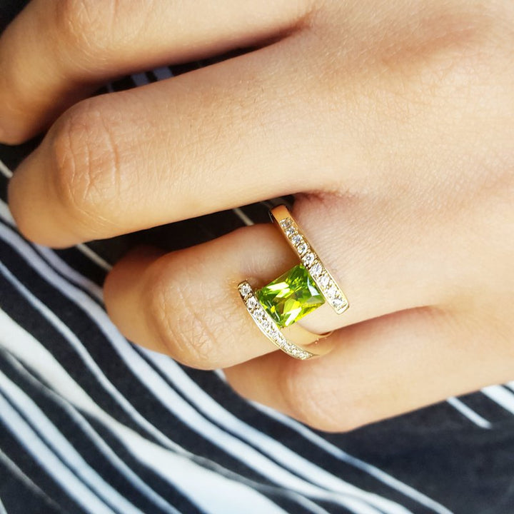 Arizona Peridot Gold Jewelry Peridot Statement Ring