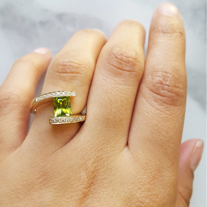 Arizona Peridot Gold Jewelry Peridot Statement Ring