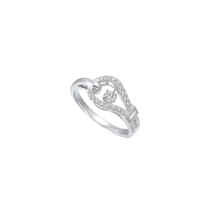  Gems One Diamond Anniversary Asymmetrical Ring In 14k White Gold (1/3ctw) RG11000-4WC - Sami Fine Jewelry