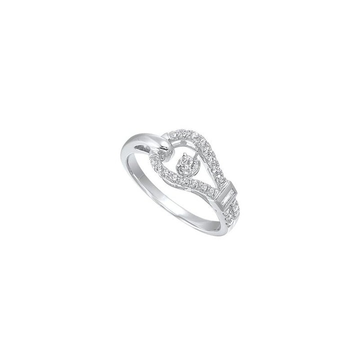  Gems One Diamond Anniversary Asymmetrical Ring In 14k White Gold (1/3ctw) RG11000-4WC - Sami Fine Jewelry